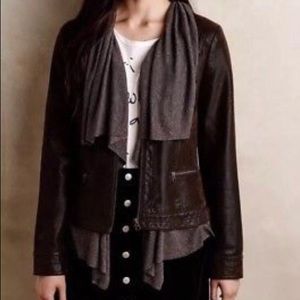 HEI for Anthro brown vegan leather jacket xs
